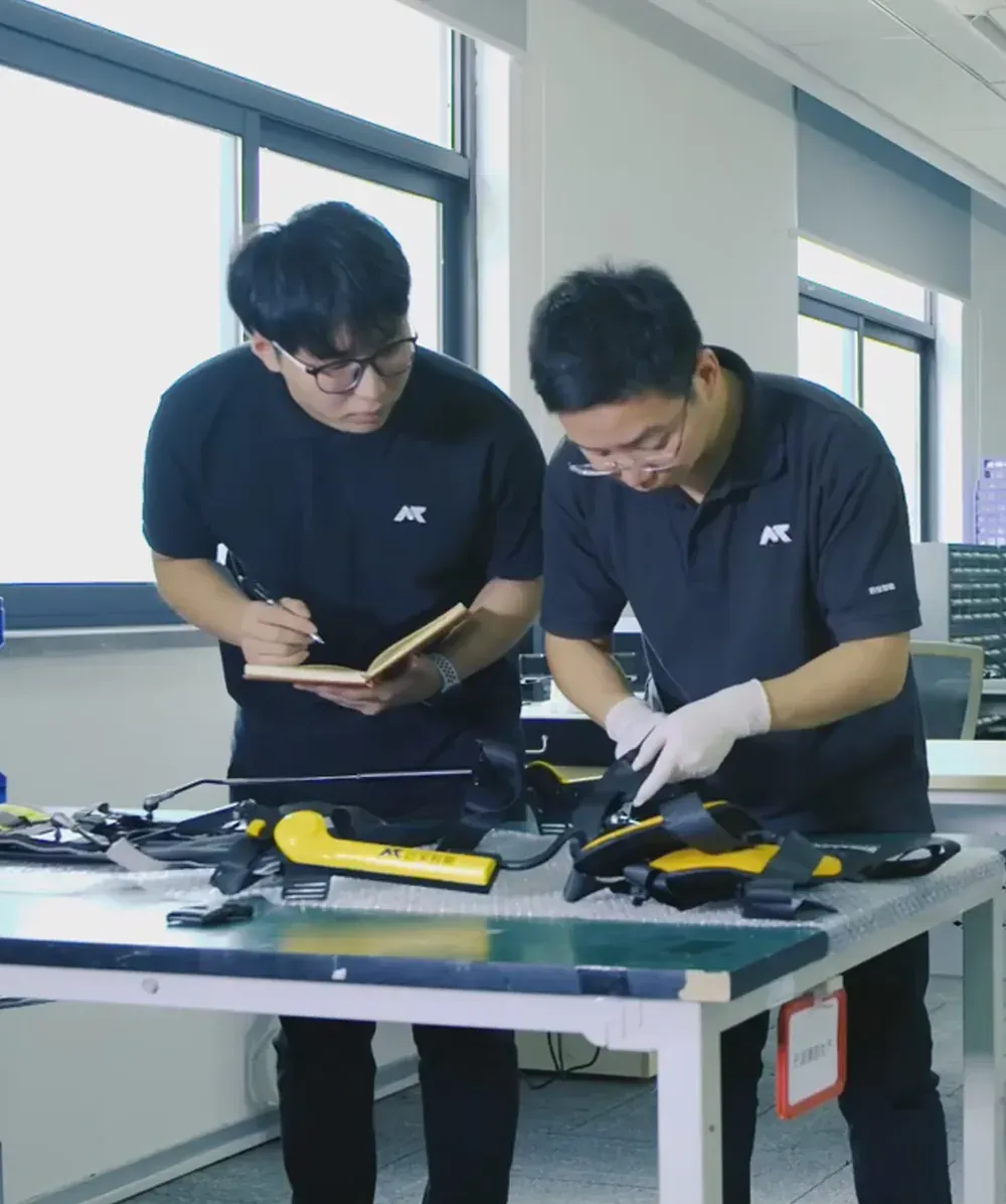 Xtand engineers developing a wearable robotics prototype